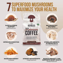 Load image into Gallery viewer, La Republica Organic GROUND Coffee w Full-Fruiting Mushrooms